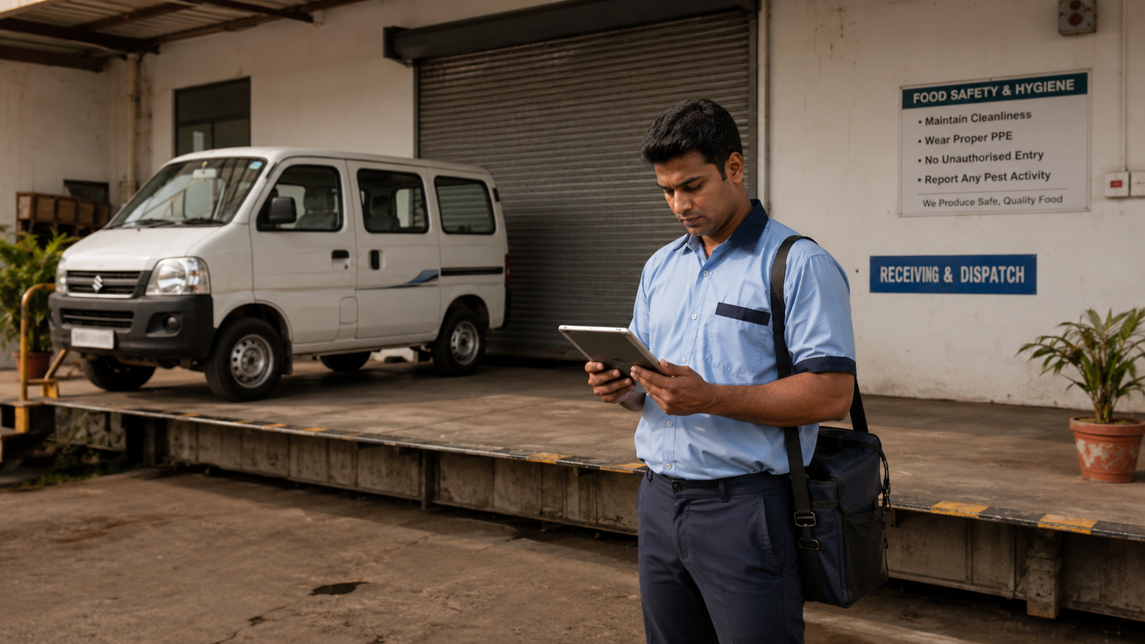 Indian pest control operators reviewing the day's visit list before heading out to a commercial site